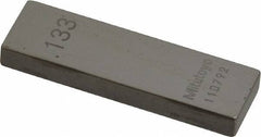 Mitutoyo - 0.133" Rectangular Steel Gage Block - Accuracy Grade AS-1, Includes Certificate of Inspection - Industrial Tool & Supply