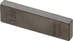 Mitutoyo - 0.139" Rectangular Steel Gage Block - Accuracy Grade AS-1, Includes Certificate of Inspection - Industrial Tool & Supply