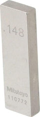 Mitutoyo - 0.148" Rectangular Steel Gage Block - Accuracy Grade AS-1, Includes Certificate of Inspection - Industrial Tool & Supply