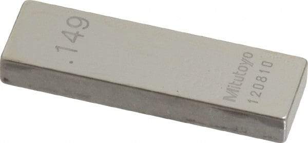 Mitutoyo - 0.149" Rectangular Steel Gage Block - Accuracy Grade AS-1, Includes Certificate of Inspection - Industrial Tool & Supply