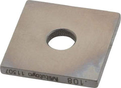 Mitutoyo - 0.108" Square Steel Gage Block - Accuracy Grade 0, Includes Certificate of Inspection - Industrial Tool & Supply