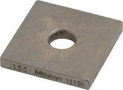 Mitutoyo - 0.133" Square Steel Gage Block - Accuracy Grade 0, Includes Certificate of Inspection - Industrial Tool & Supply