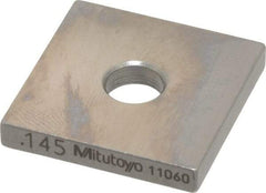 Mitutoyo - 0.145" Square Steel Gage Block - Accuracy Grade 0, Includes Certificate of Inspection - Industrial Tool & Supply