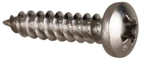 Value Collection - #4 Pan Head Phillips Sheet Metal Screw - Stainless Steel, 1/2" Length Under Head, Grade 316 - Industrial Tool & Supply