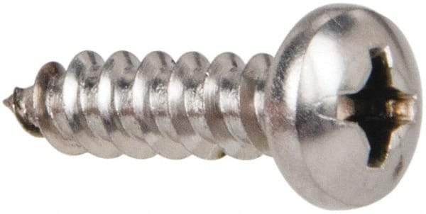 Value Collection - #6 Pan Head Phillips Sheet Metal Screw - Stainless Steel, 1/2" Length Under Head, Grade 316 - Industrial Tool & Supply