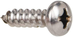 Value Collection - #6 Pan Head Phillips Sheet Metal Screw - Stainless Steel, 1/2" Length Under Head, Grade 316 - Industrial Tool & Supply