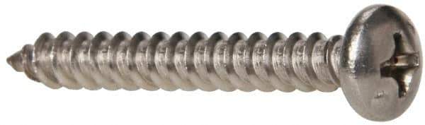 Value Collection - #8 Pan Head Phillips Sheet Metal Screw - Stainless Steel, 1-1/4" Length Under Head, Grade 316 - Industrial Tool & Supply