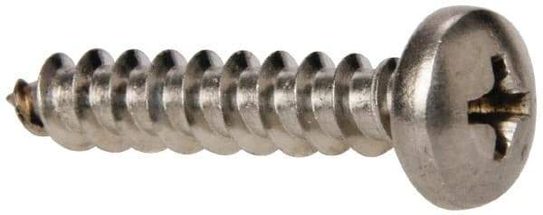 Value Collection - #10 Pan Head Phillips Sheet Metal Screw - Stainless Steel, 1" Length Under Head, Grade 316 - Industrial Tool & Supply