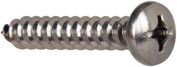 Value Collection - #14 Pan Head Phillips Sheet Metal Screw - Stainless Steel, 1-1/2" Length Under Head, Grade 316 - Industrial Tool & Supply