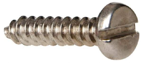 Value Collection - #4 Pan Head Slotted Sheet Metal Screw - Stainless Steel, 1/2" Length Under Head, Grade 316 - Industrial Tool & Supply