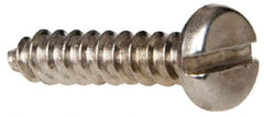 Value Collection - #4 Pan Head Slotted Sheet Metal Screw - Stainless Steel, 1/2" Length Under Head, Grade 316 - Industrial Tool & Supply