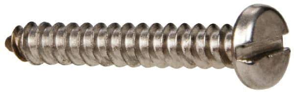 Value Collection - #4 Pan Head Slotted Sheet Metal Screw - Stainless Steel, 3/4" Length Under Head, Grade 316 - Industrial Tool & Supply