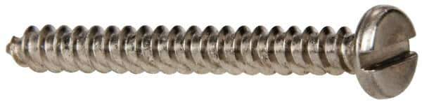 Value Collection - #6 Pan Head Slotted Sheet Metal Screw - Stainless Steel, 1-1/4" Length Under Head, Grade 316 - Industrial Tool & Supply