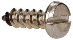 Value Collection - #8 Pan Head Slotted Sheet Metal Screw - Stainless Steel, 1/2" Length Under Head, Grade 316 - Industrial Tool & Supply