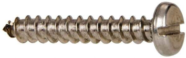Value Collection - #8 Pan Head Slotted Sheet Metal Screw - Stainless Steel, 1" Length Under Head, Grade 316 - Industrial Tool & Supply