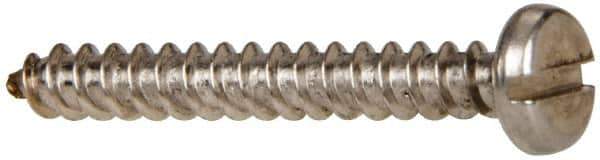 Value Collection - #8 Pan Head Slotted Sheet Metal Screw - Stainless Steel, 1-1/4" Length Under Head, Grade 316 - Industrial Tool & Supply