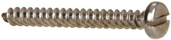 Value Collection - #8 Pan Head Slotted Sheet Metal Screw - Stainless Steel, 1-1/2" Length Under Head, Grade 316 - Industrial Tool & Supply