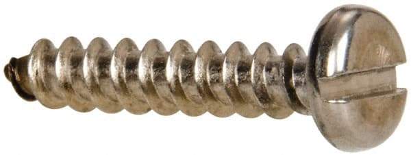 Value Collection - #10 Pan Head Slotted Sheet Metal Screw - Stainless Steel, 1" Length Under Head, Grade 316 - Industrial Tool & Supply