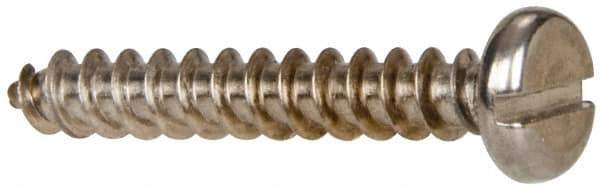 Value Collection - #10 Pan Head Slotted Sheet Metal Screw - Stainless Steel, 1-1/4" Length Under Head, Grade 316 - Industrial Tool & Supply