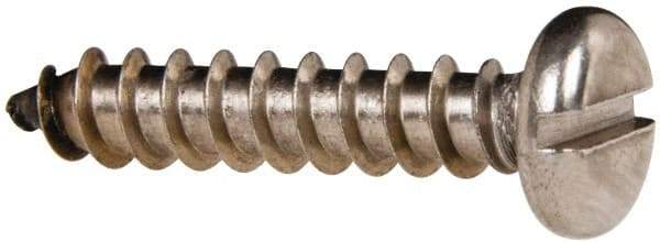 Value Collection - #14 Pan Head Slotted Sheet Metal Screw - Stainless Steel, 1-1/4" Length Under Head, Grade 316 - Industrial Tool & Supply