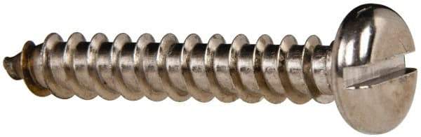 Value Collection - #14 Pan Head Slotted Sheet Metal Screw - Stainless Steel, 1-1/2" Length Under Head, Grade 316 - Industrial Tool & Supply