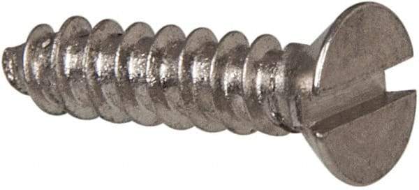 Value Collection - #4 Flat Head Slotted Sheet Metal Screw - Stainless Steel, 1/2" OAL, Grade 316 - Industrial Tool & Supply