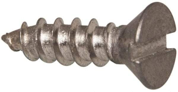 Value Collection - #6 Flat Head Slotted Sheet Metal Screw - Stainless Steel, 1/2" OAL, Grade 316 - Industrial Tool & Supply