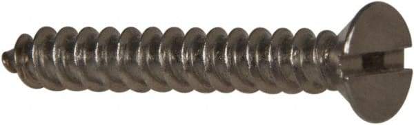 Value Collection - #6 Flat Head Slotted Sheet Metal Screw - Stainless Steel, 1" OAL, Grade 316 - Industrial Tool & Supply