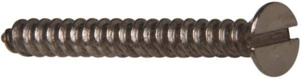 Value Collection - #6 Flat Head Slotted Sheet Metal Screw - Stainless Steel, 1-1/4" OAL, Grade 316 - Industrial Tool & Supply