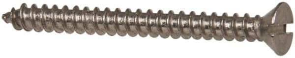 Value Collection - #6 Flat Head Slotted Sheet Metal Screw - Stainless Steel, 1-1/2" OAL, Grade 316 - Industrial Tool & Supply