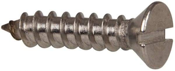 Value Collection - #8 Flat Head Slotted Sheet Metal Screw - Stainless Steel, 3/4" OAL, Grade 316 - Industrial Tool & Supply