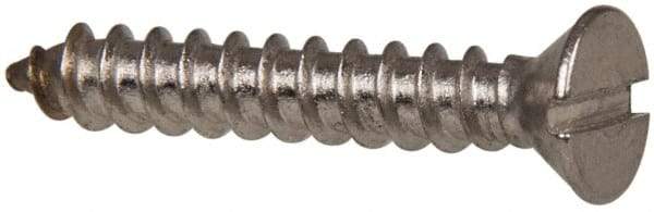 Value Collection - #8 Flat Head Slotted Sheet Metal Screw - Stainless Steel, 1" OAL, Grade 316 - Industrial Tool & Supply