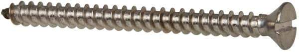 Value Collection - #8 Flat Head Slotted Sheet Metal Screw - Stainless Steel, 2" OAL, Grade 316 - Industrial Tool & Supply