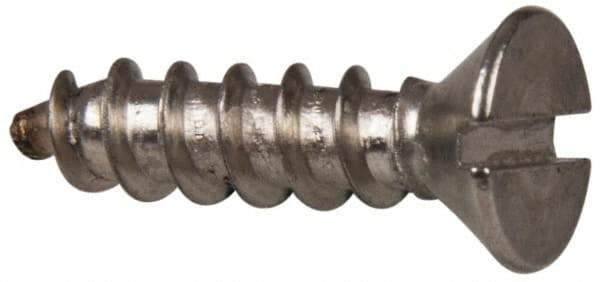 Value Collection - #10 Flat Head Slotted Sheet Metal Screw - Stainless Steel, 3/4" OAL, Grade 316 - Industrial Tool & Supply