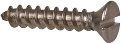 Value Collection - #10 Flat Head Slotted Sheet Metal Screw - Stainless Steel, 1" OAL, Grade 316 - Industrial Tool & Supply