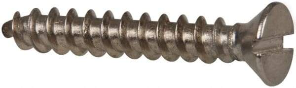 Value Collection - #10 Flat Head Slotted Sheet Metal Screw - Stainless Steel, 1-1/4" OAL, Grade 316 - Industrial Tool & Supply