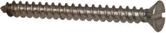 Value Collection - #10 Flat Head Slotted Sheet Metal Screw - Stainless Steel, 2" OAL, Grade 316 - Industrial Tool & Supply