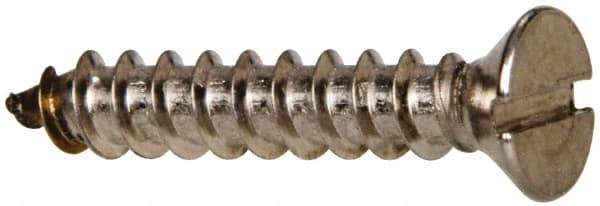 Value Collection - #12 Flat Head Slotted Sheet Metal Screw - Stainless Steel, 1-1/4" OAL, Grade 316 - Industrial Tool & Supply