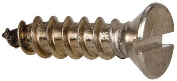 Value Collection - #14 Flat Head Slotted Sheet Metal Screw - Stainless Steel, 1" OAL, Grade 316 - Industrial Tool & Supply