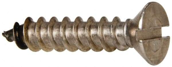 Value Collection - #14 Flat Head Slotted Sheet Metal Screw - Stainless Steel, 1-1/4" OAL, Grade 316 - Industrial Tool & Supply
