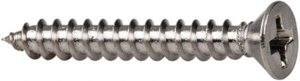 Value Collection - #6 Flat Head Phillips Sheet Metal Screw - Stainless Steel, 1" OAL, Grade 316 - Industrial Tool & Supply