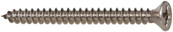 Value Collection - #6 Flat Head Phillips Sheet Metal Screw - Stainless Steel, 1-1/2" OAL, Grade 316 - Industrial Tool & Supply