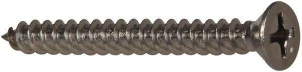Value Collection - #8 Flat Head Phillips Sheet Metal Screw - Stainless Steel, 1-1/2" OAL, Grade 316 - Industrial Tool & Supply