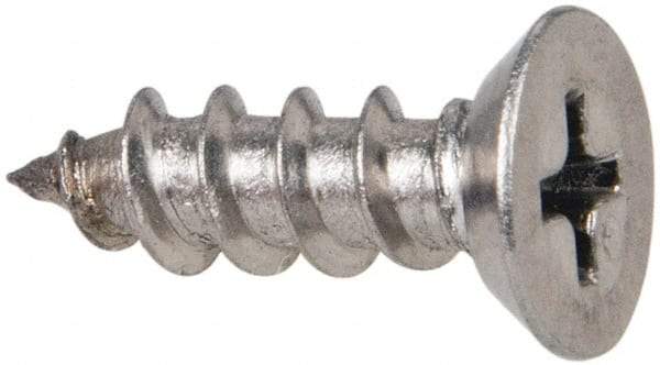 Value Collection - #10 Flat Head Phillips Sheet Metal Screw - Stainless Steel, 5/8" OAL, Grade 316 - Industrial Tool & Supply
