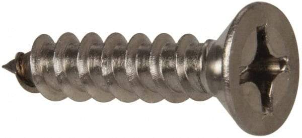 Value Collection - #12 Flat Head Phillips Sheet Metal Screw - Stainless Steel, 1" OAL, Grade 316 - Industrial Tool & Supply