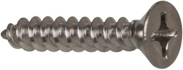 Value Collection - #12 Flat Head Phillips Sheet Metal Screw - Stainless Steel, 1-1/4" OAL, Grade 316 - Industrial Tool & Supply