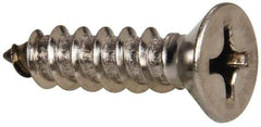 Value Collection - #14 Flat Head Phillips Sheet Metal Screw - Stainless Steel, 1" OAL, Grade 316 - Industrial Tool & Supply