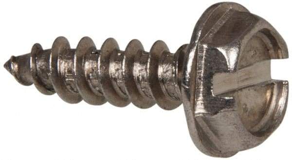 Value Collection - #6 Hex Washer Head Slotted Sheet Metal Screw - Stainless Steel, 1/2" Length Under Head, Grade 316 - Industrial Tool & Supply