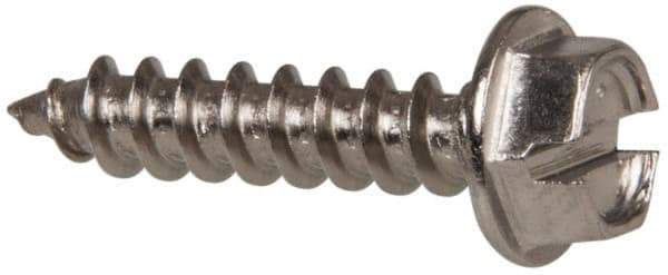 Value Collection - #8 Hex Washer Head Slotted Sheet Metal Screw - Stainless Steel, 3/4" Length Under Head, Grade 316 - Industrial Tool & Supply