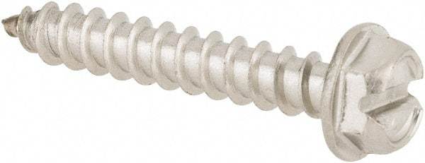 Value Collection - #8 Hex Washer Head Slotted Sheet Metal Screw - Stainless Steel, 1" Length Under Head, Grade 316 - Industrial Tool & Supply